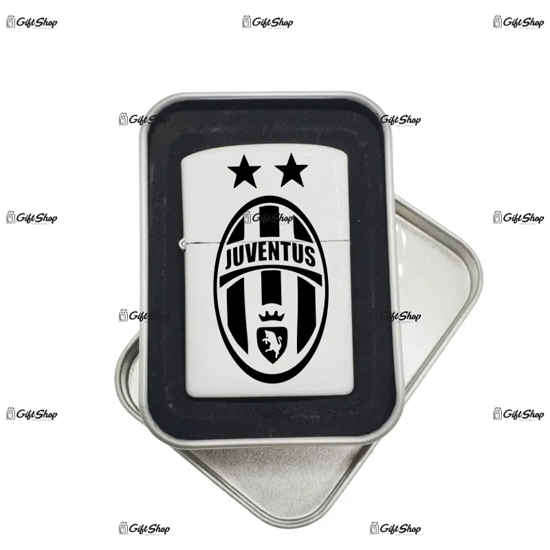 Juventus, bricheta metalica gravata laser cu mesaj